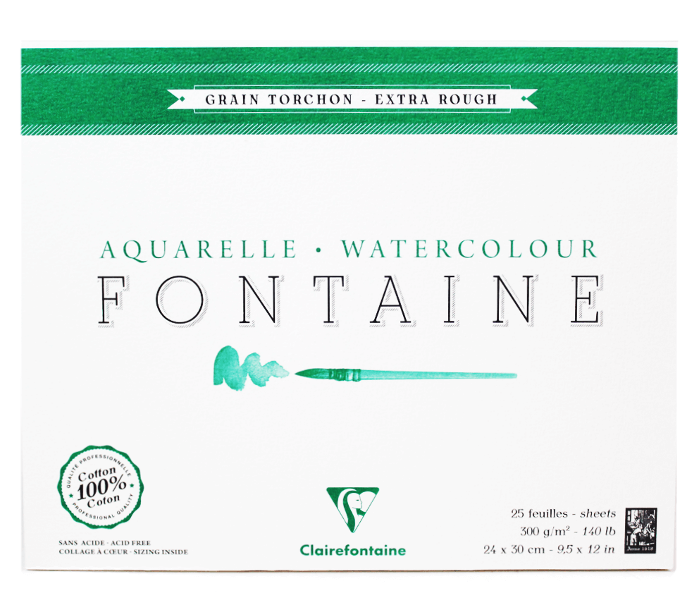 Papel Para Aquarela Fontaine Torchon 24x30cm 300g Clairefontaine